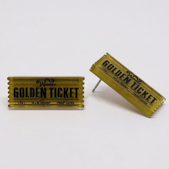 Boucles d'oreilles Lili POP- Ticket d'or (Charlie et la chocolaterie, Willy Wonka)